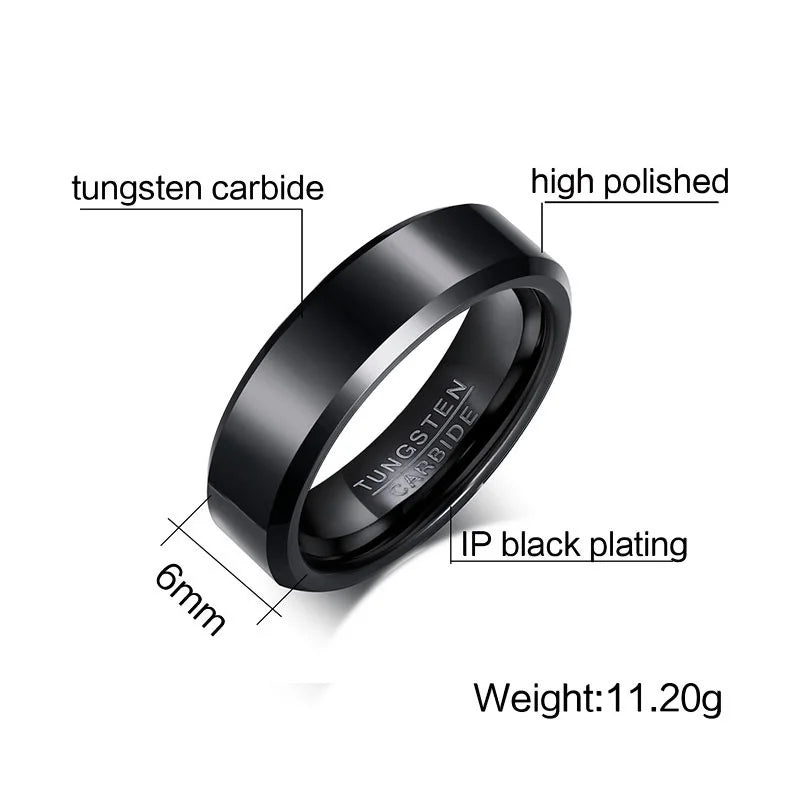 Thutmose Ring, 6mm Wide Casual Wedding Rings for Male Jewelry, homem anillos