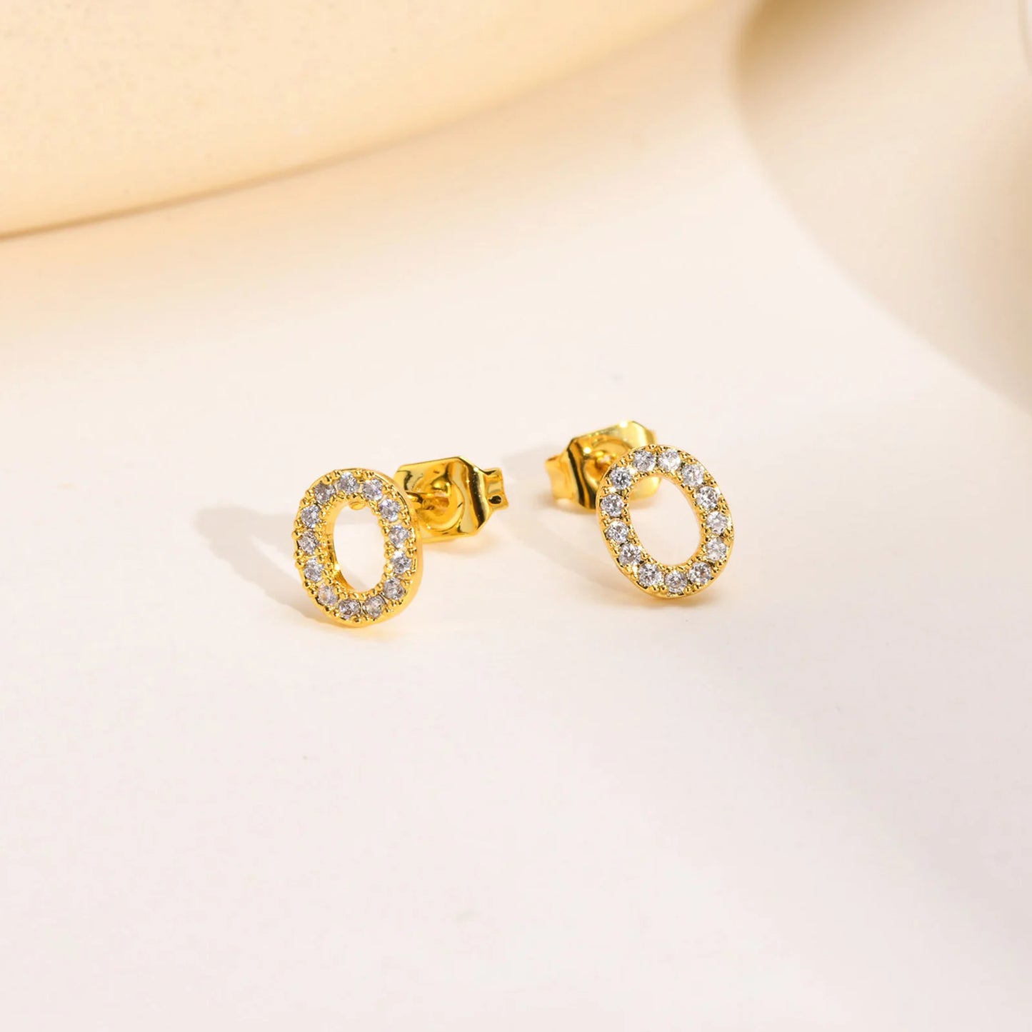 Delicate Bling 26 A-Z Initial Letter Stud Earrings for Women Girls