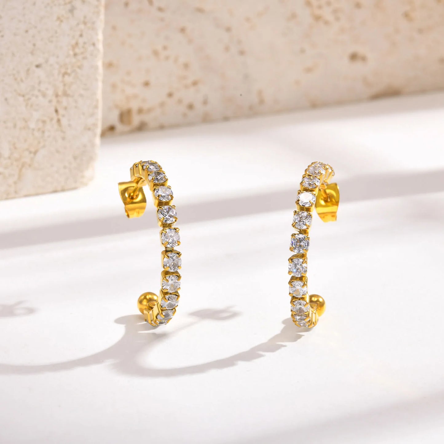 Exquisite Bling CZ Stone Earrings for Women Lady