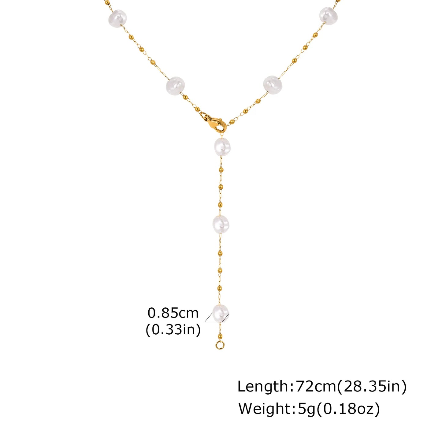 Tiye Necklaces for Women, Gold Color Sexy Y Necklaces, Stainless Steel Rosary  Layered Beads Choker