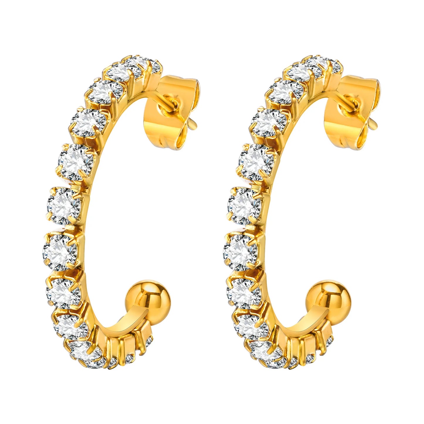 Exquisite Bling CZ Stone Earrings for Women Lady