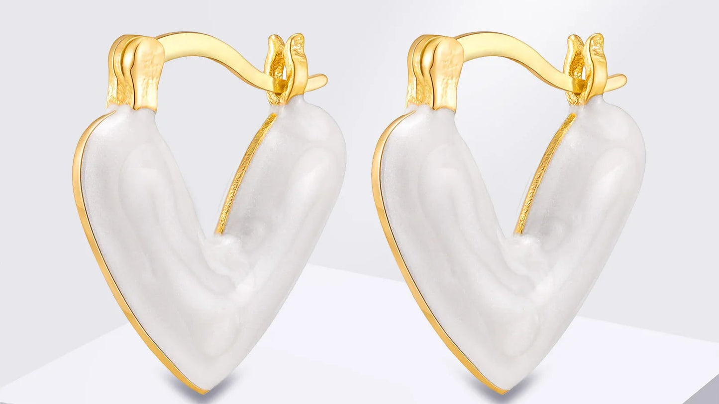 Bold Heart Hoop Earrings For Women Girls