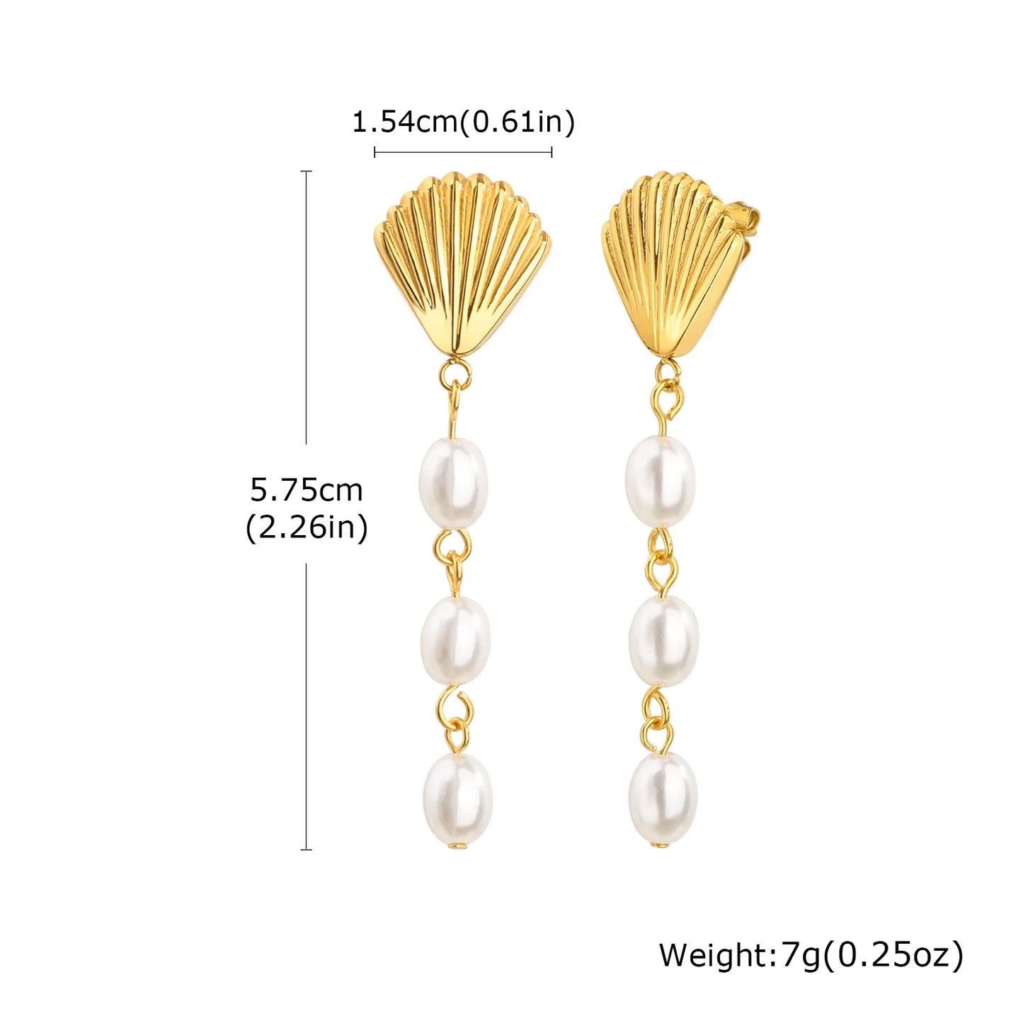 Women Immitation Pearl Drop Earrings,Gold Plated