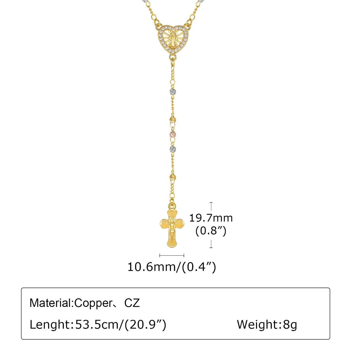 Tiye Necklaces for Women, Gold Color Sexy Y Necklaces, Stainless Steel Rosary  Layered Beads Choker