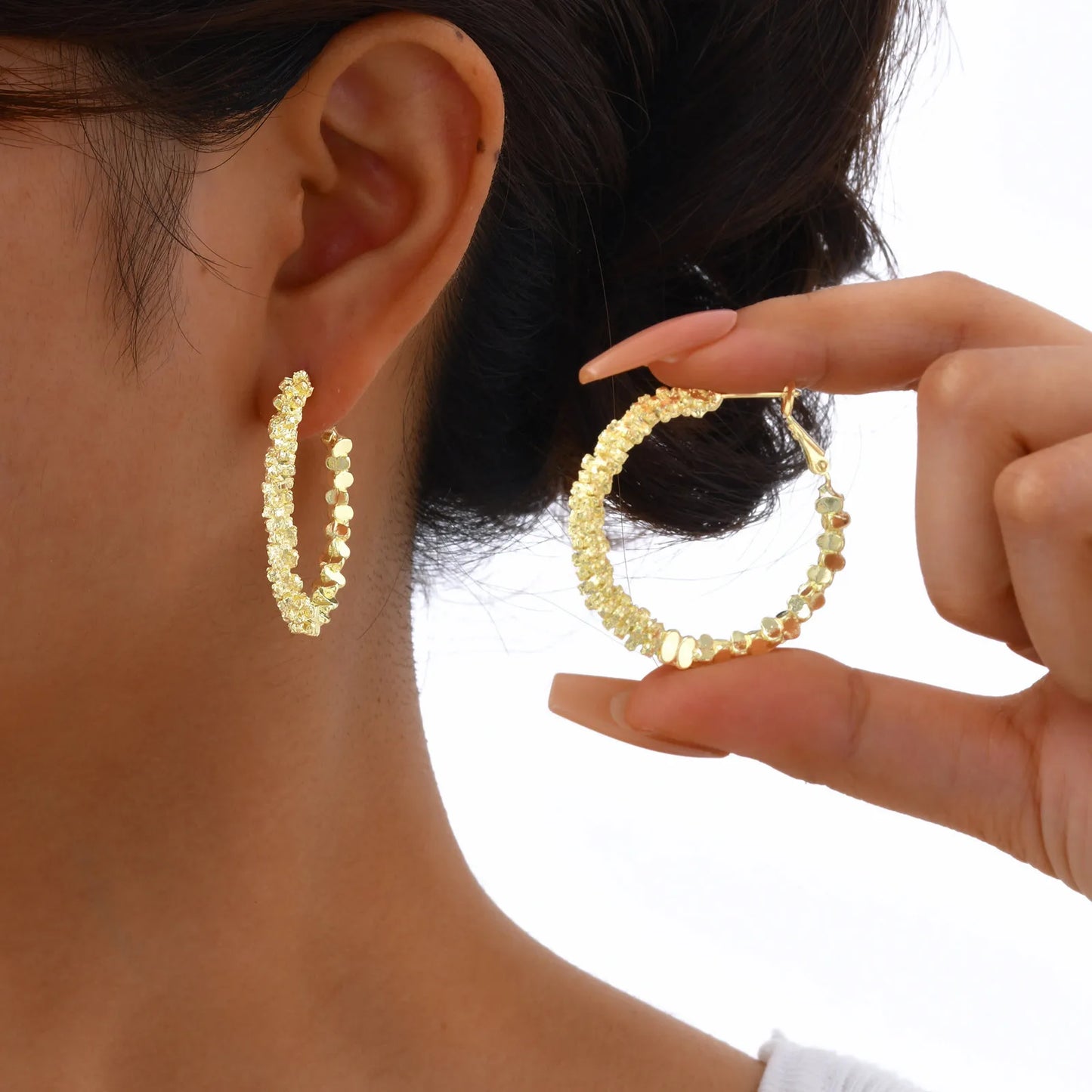 Fragmented Particles Hoop Earrings