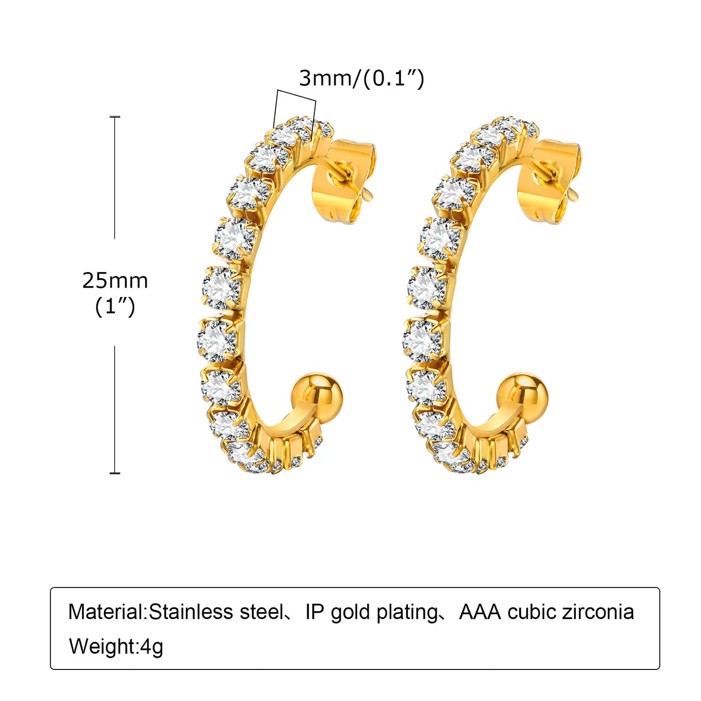 Exquisite Bling CZ Stone Earrings for Women Lady