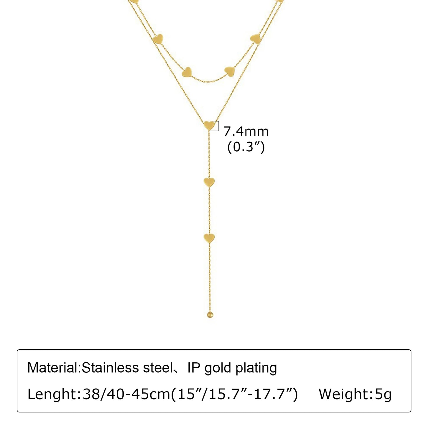 Tiye Necklaces for Women, Gold Color Sexy Y Necklaces, Stainless Steel Rosary  Layered Beads Choker